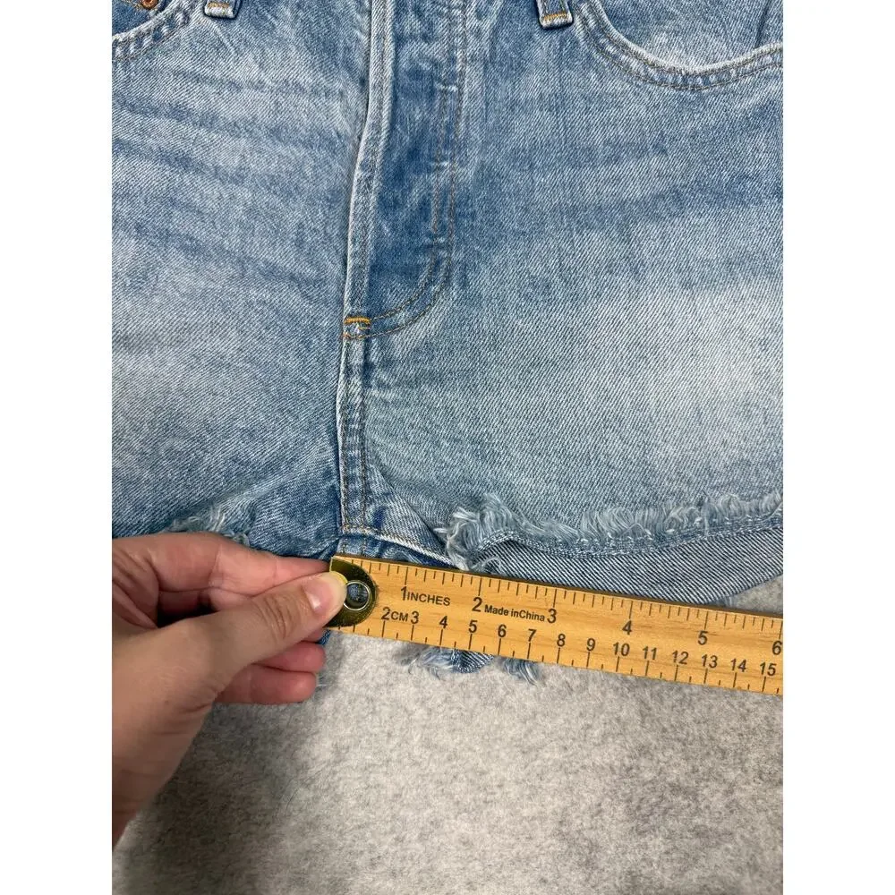 Denim Forum Womens Size 26 The Ex Bf High Rise Denim Shorts